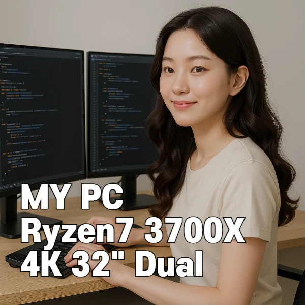 Ryzen 7 3700X + 4K 32인치 듀얼 모니터 기반 작업 PC 평가와 방향
