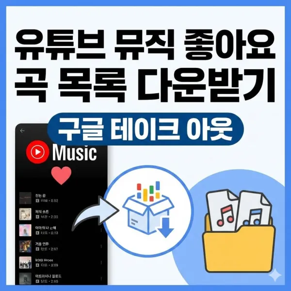 유튜브 뮤직 좋아요 곡 목록 다운받기 : 구글 테이크 아웃