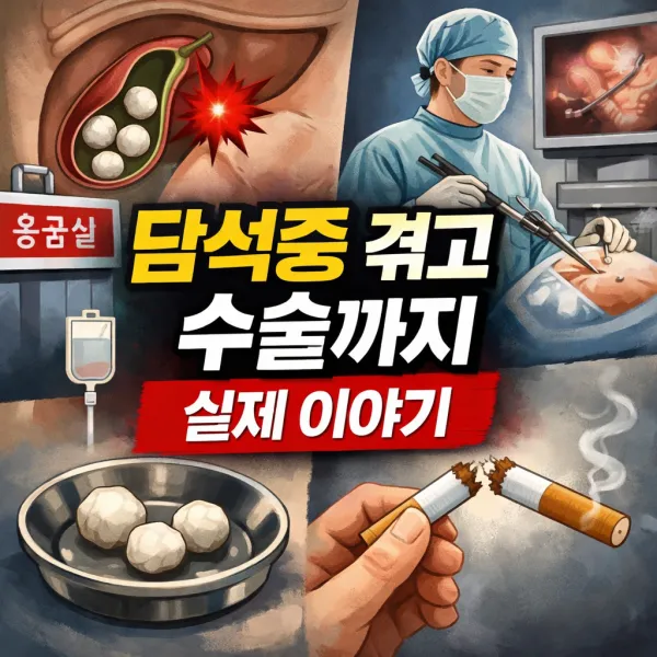 쓸개 담석증 통증과 원인 그리고 수술 후기